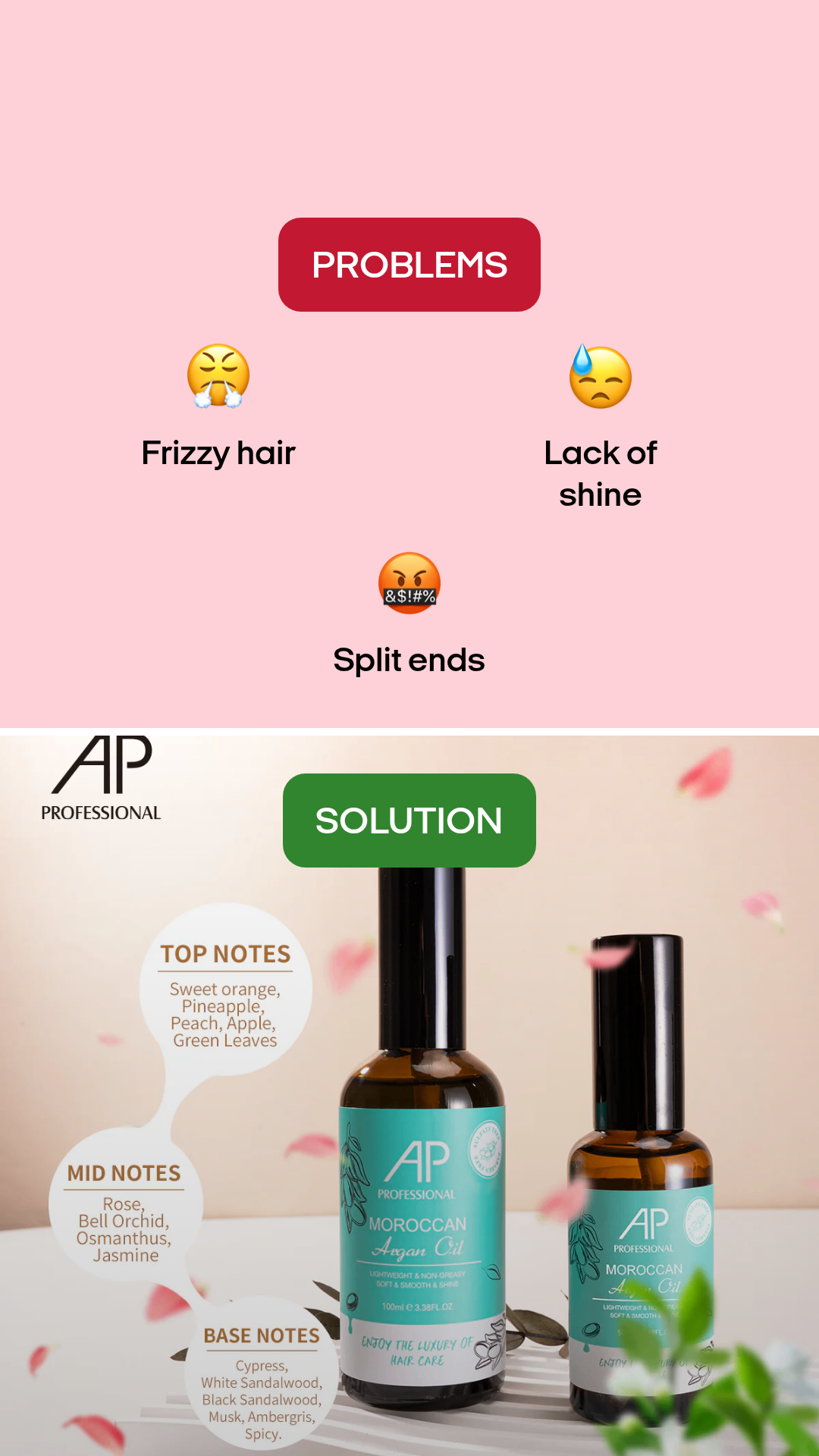 AP Professional Argan Oil Complete Hair Care Bundle (4-Piece Set)
