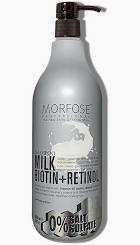 Morfose Milk Biotin Shampoo - Sulfate-Free Formula, Intensive Milk Therapy with 15 Amino Acid Complex, Biotin and Retinol Enriched