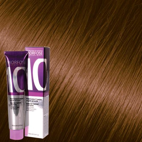 MORFOSE 10 HAIR COLOR CREAM 100ML HOT CARAMEL BROWN 7.77