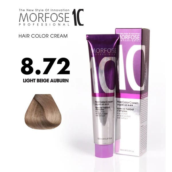 MORFOSE 10 HAIR DYE 8.72- LIGHT AUMBRONIC BROWN IRIZE 100 ML