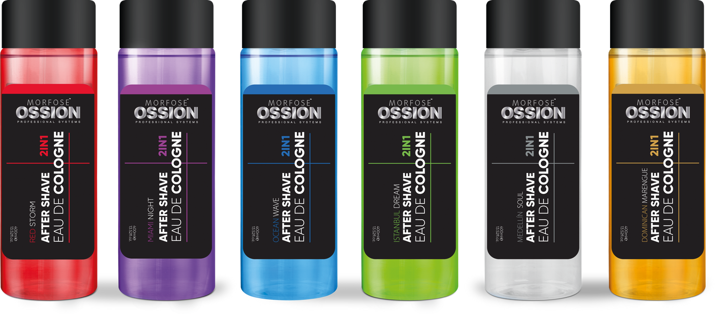 Morfose Ossion Miami Heat 2 in 1 After Shave Eau de Cologne, 13.52 Fl oz