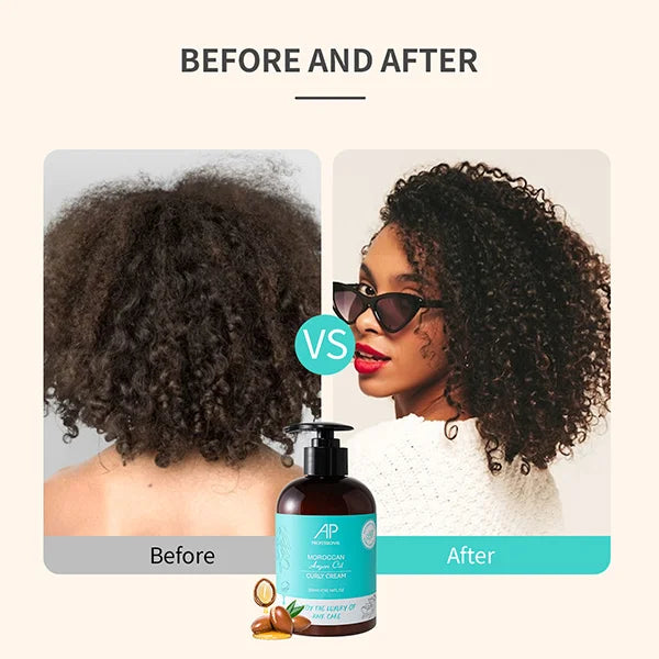 AP Professional Premium Argan Oil Bouncy Curly Cream 2-in-1 Treatment and Styler Made For Wavy Curly Hair